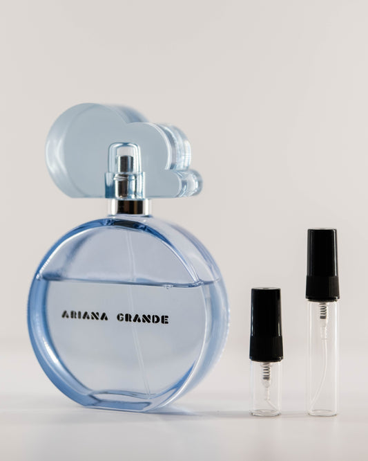Ariana Grande Cloud with 2ml and 5ml decant bottles