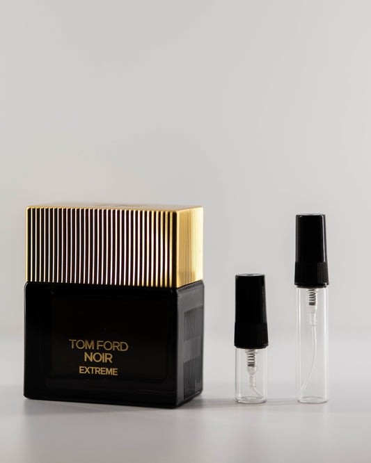 Noir Extreme with 2ml and 5ml decant bottles