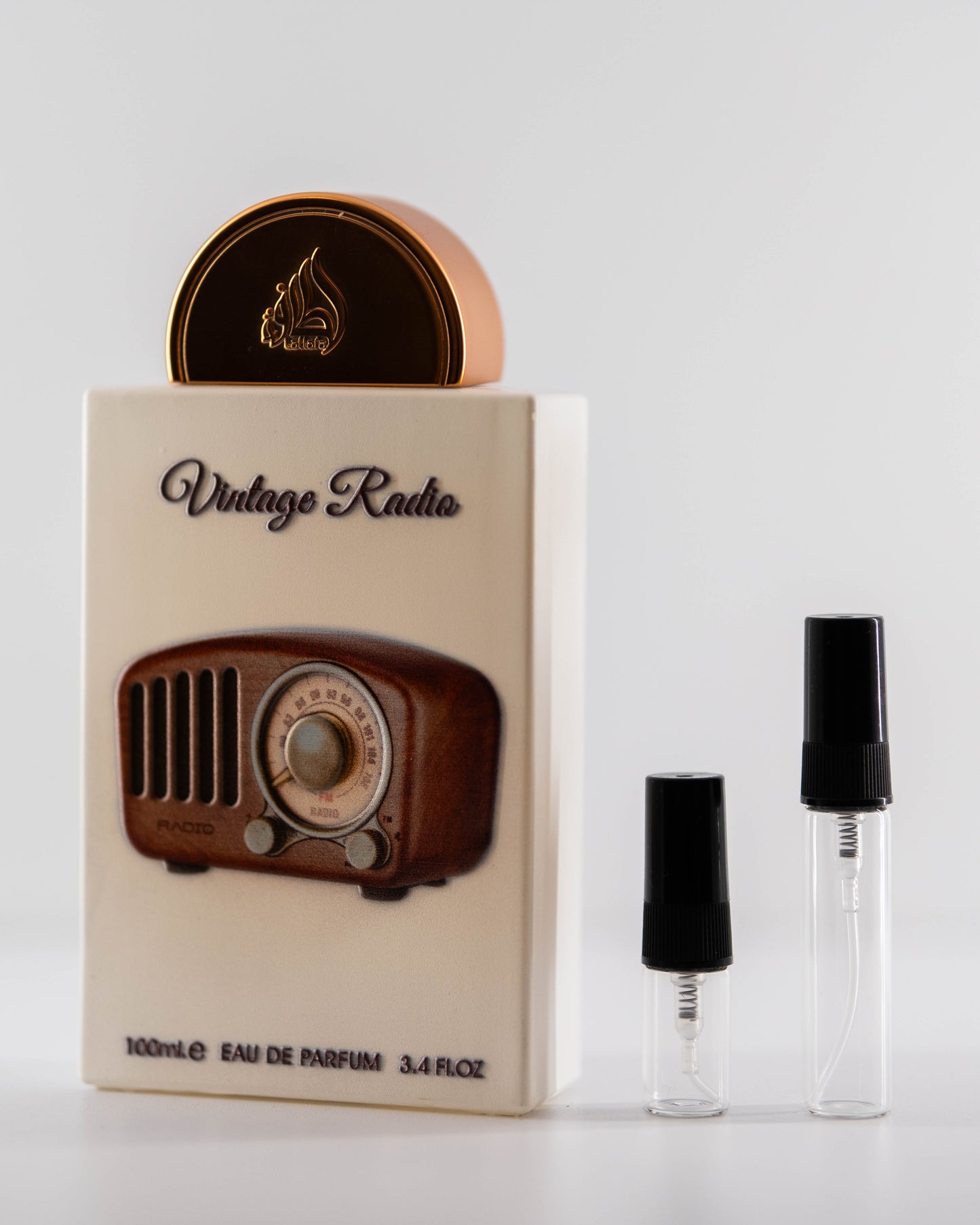 Vintage Radio with 2ml and 5ml decant bottles