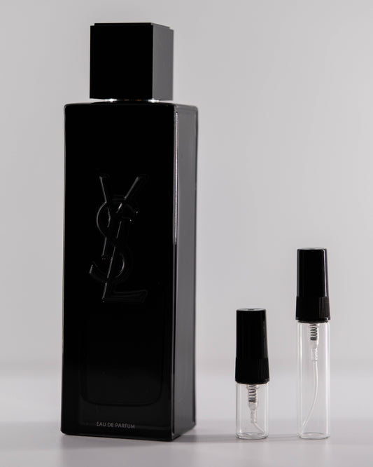 YSL Myslf with 2ml and 5ml decant bottles