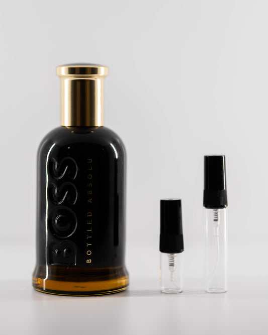 Boss Bottled Absolu with 2ml and 5ml decant bottles