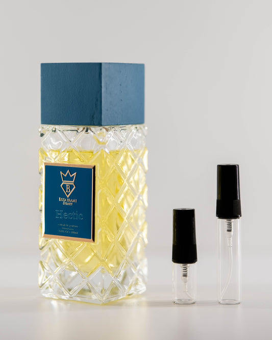Bujairami Hectic with 2ml and 5ml decant bottles
