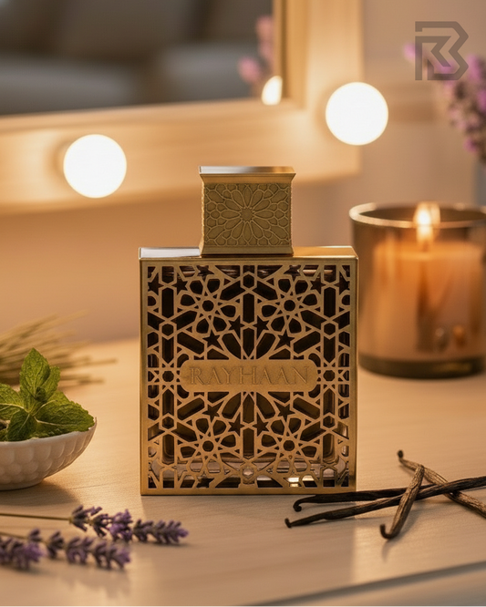 Rayhaan Elixir on a vanity